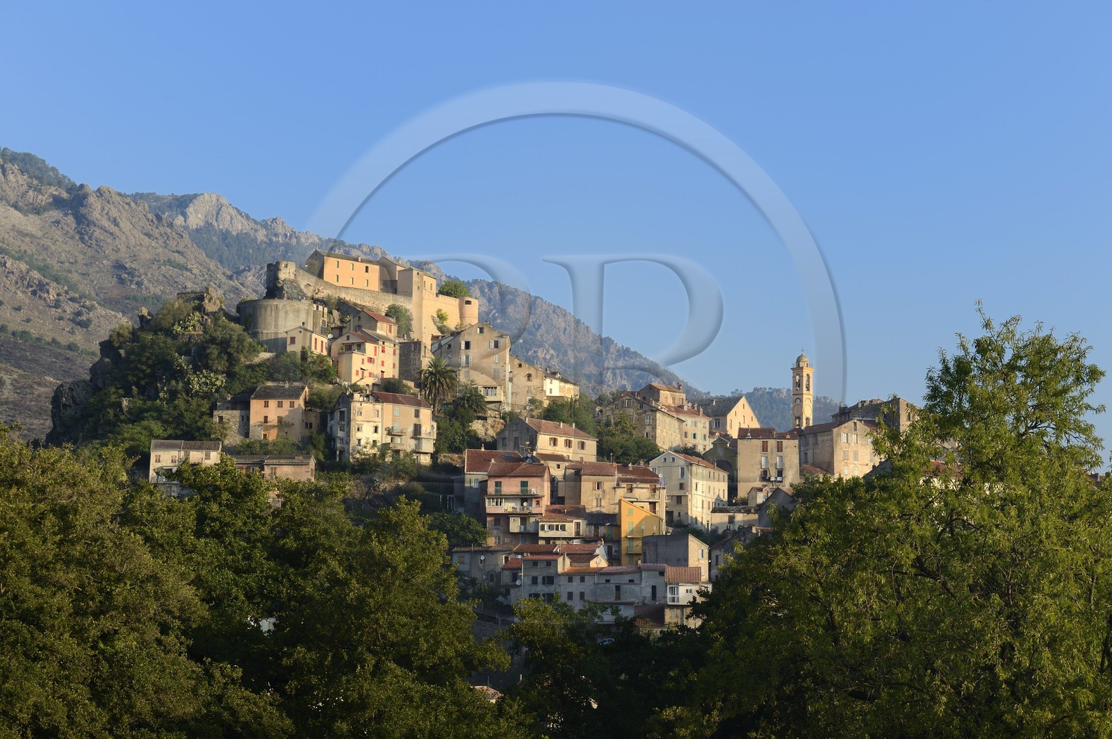 France, Haute Corse, Corte, the 15th century citadel overlooks the old town