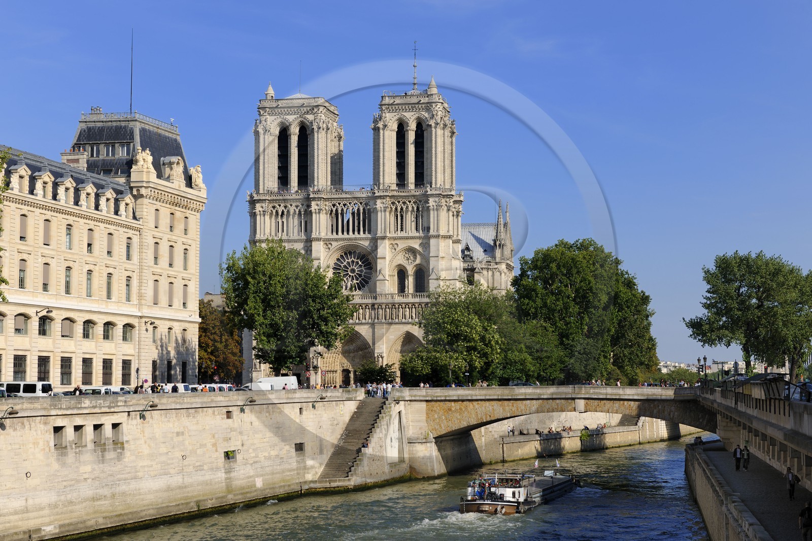 France, Paris (75), les rives de la Seine classées Patrimoine Mondial de l'UNESCO, île de la Cité, la cathédrale Notre-Dame