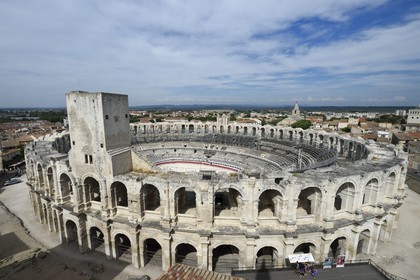 France, Bouches-du-Rhône (13), Arles, les Arènes, amphithéâtre romain de 80-90 après JC, classé Patrimoine Mondial de l'UNESCO