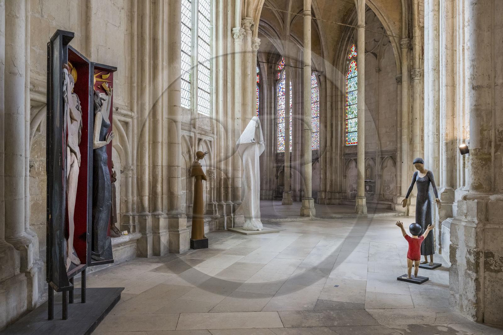 France, Yonne, Auxerre, Saint Germain Abbey church, sculpture exhibition