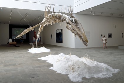 France, Var (83), Iles d'Hyères, parc national de Port Cros, Ile de Porquerolles, la Fondation Carmignac, exposition La Mer imaginaire, The Fall and Rise (2001) oeuvre de Bianca Bondi