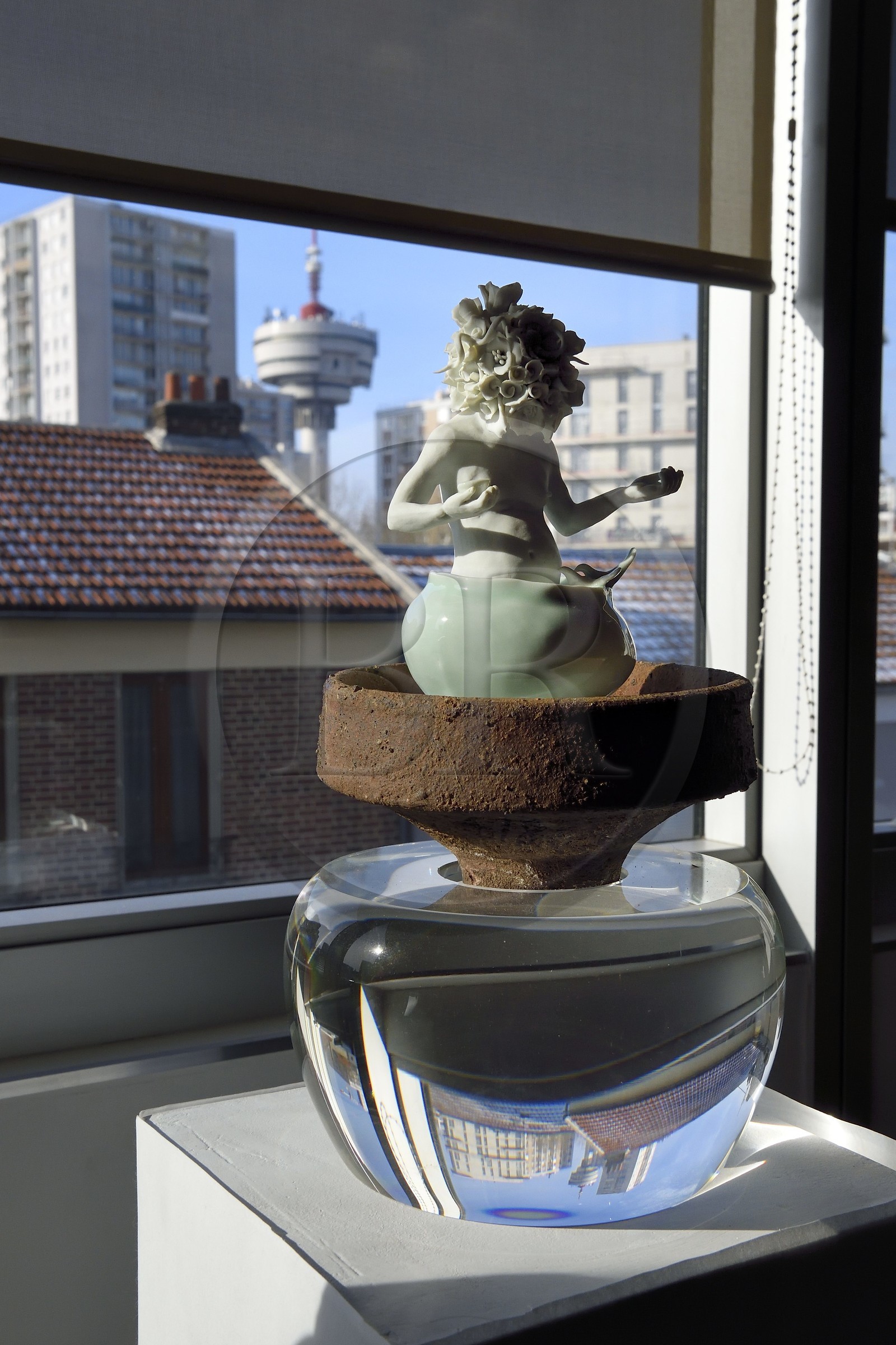 France, the artist Ru Xiao Fan in his workshop in Les Lilas near Paris