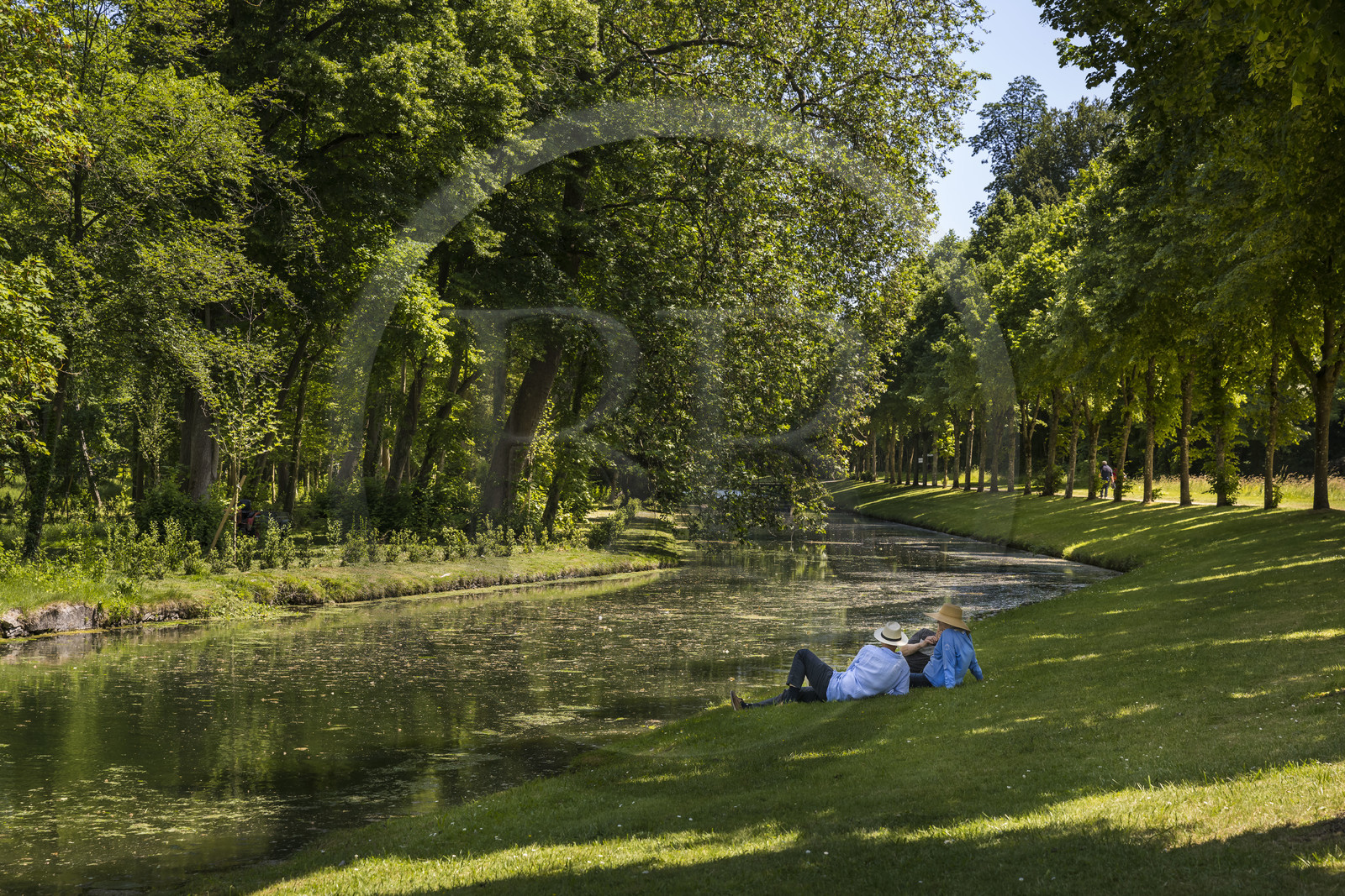 France, Oise (60), Chantilly, le chateau de Chantilly, le canal des Morfondus dans  le parc du Domaine
