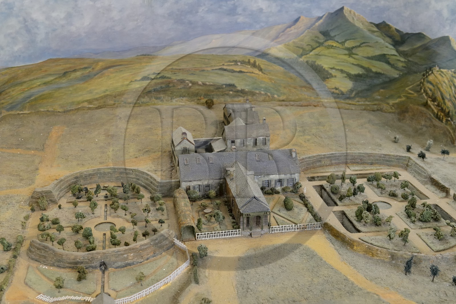 France, Corse du Sud, Ajaccio, Bonaparte House Museum in the house where Napoleon Bonaparte was born, model of the Longwood house at Saint Helena loan from the Fesch Museum