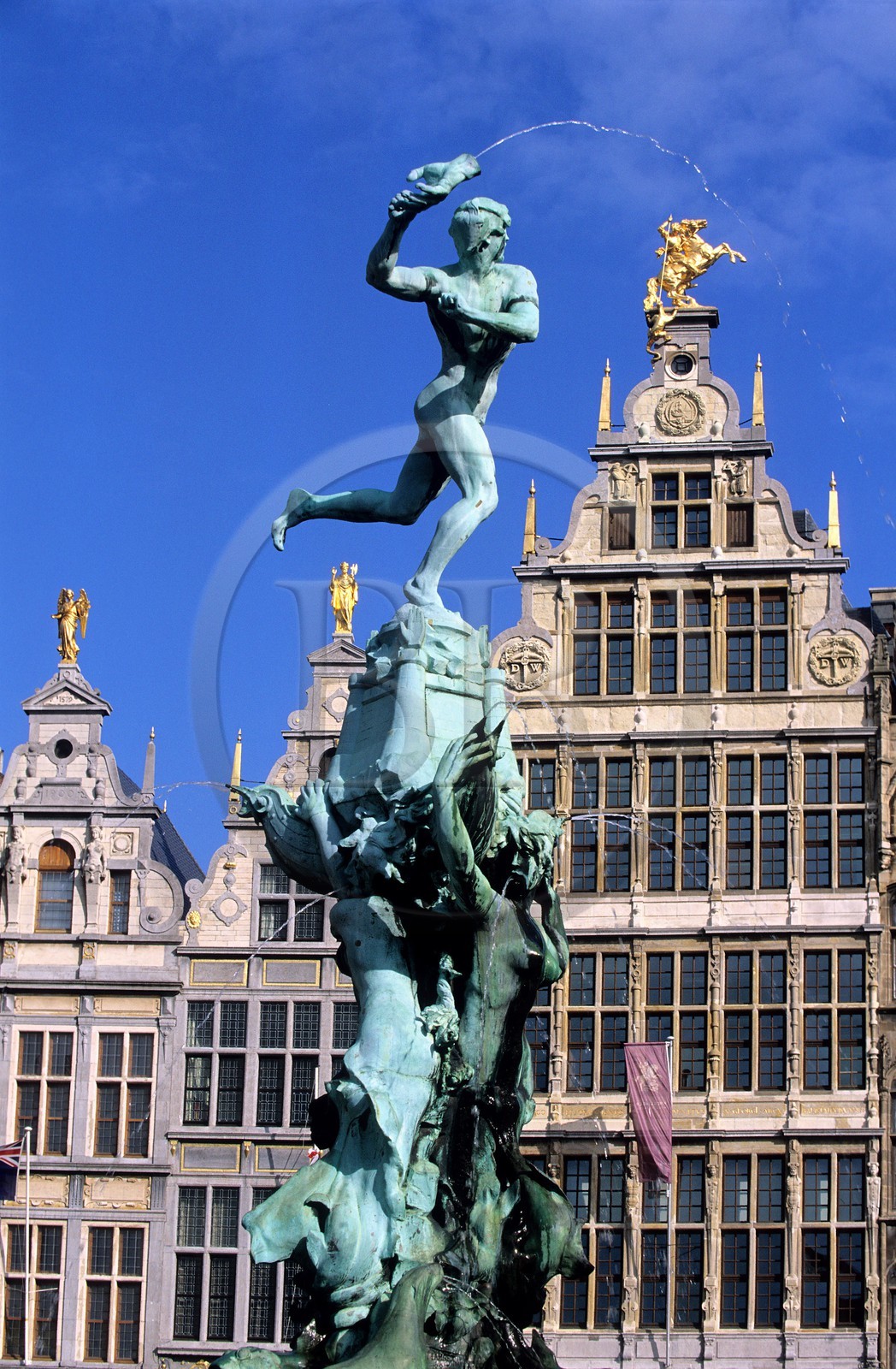Belgium, Flanders, Antwerp, the Bradofontein in front of the Old Crossbow on Grote Markt