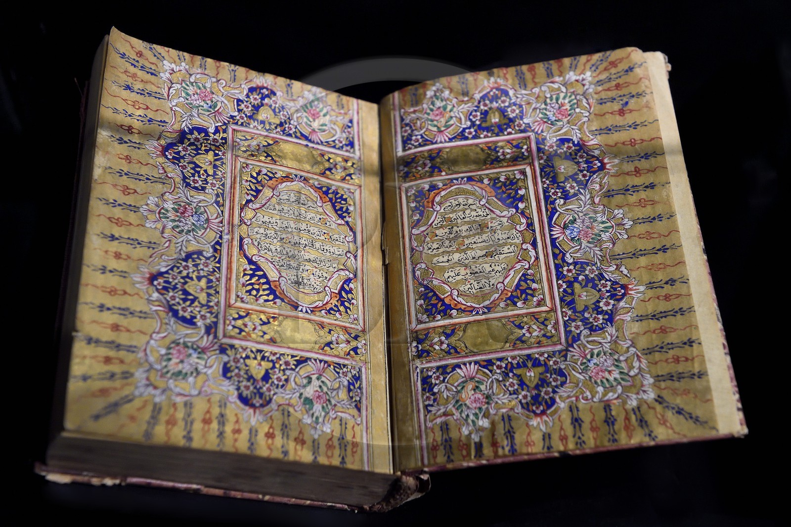 Morocco, Casablanca, Abderrahman Slaoui museum called the Collector's House, Qur'an, Naskh Ottoman manuscript calligraphed in 1867 by Mahmoud Firhad