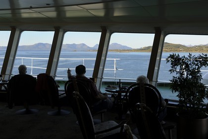 Norway, Nordland County, Vesteralen Islands, the Coastal Express (Hurtigruten) at Stokmarknes