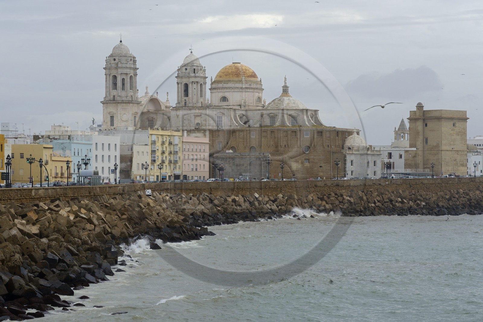 Spain, Andalusia, Cadiz, the Cathedral and Calle Campo Sur