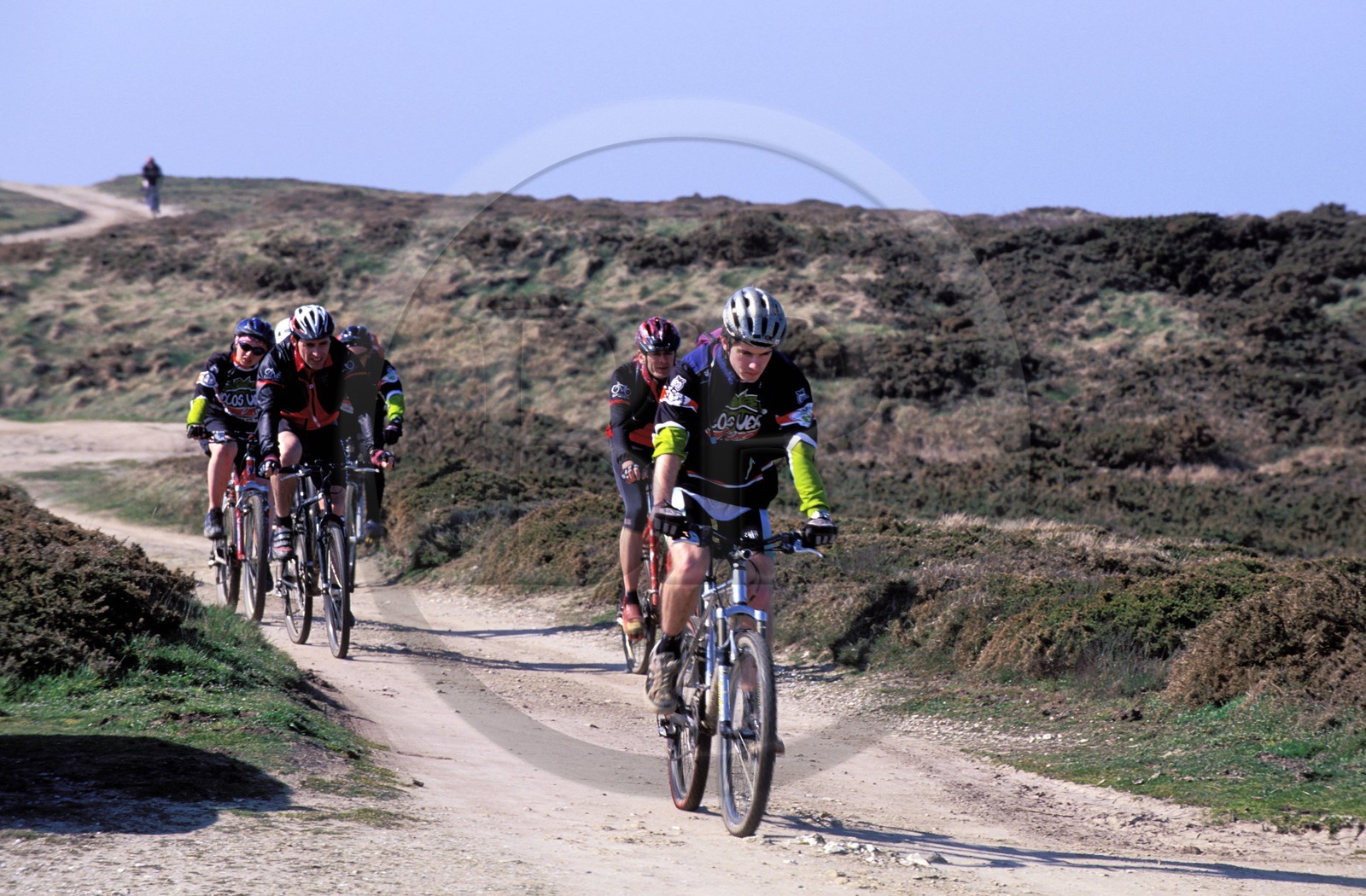 France, Morbihan (56), Belle-Île, Pointe du Pouldon, randonnée en VTT