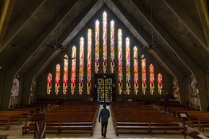 France, Loire-Atlantique, Saint-Nazaire, the Saint-Gohard church, typical of the Reconstruction, built by the architect André Guillou between 1954 and 1955