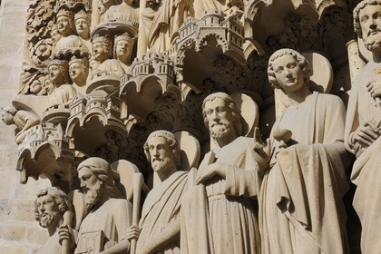 France, Paris (75), île de la Cité, la cathédrale Notre-Dame, portail du Jugement dernier, Saint-Jean imberbe