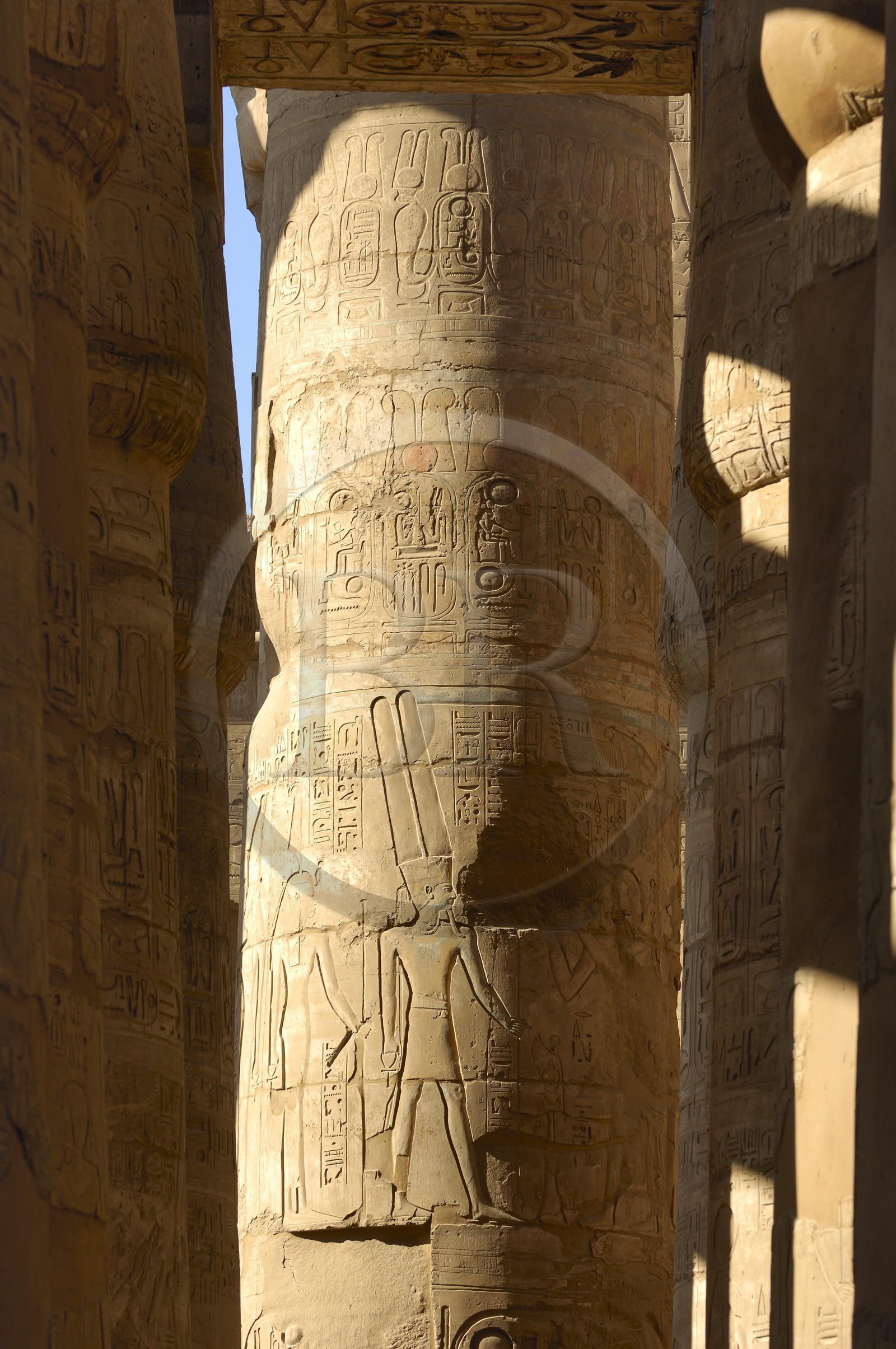 Egypte, Haute Egypte, vallée du Nil, Louxor, Karnak, classé Patrimoine Mondial de l'UNESCO, Grande Salle Hypostyle