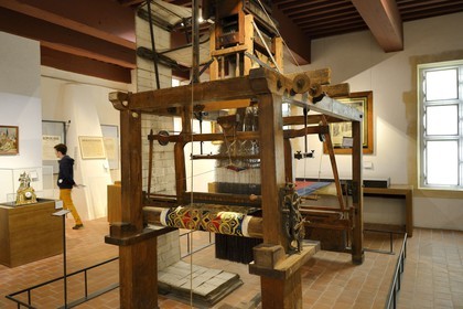 France, Rhone, Lyon, historical site listed as World Heritage by UNESCO, Vieux Lyon (Old Town), Gadagne museums, Historical Museum of Lyon, silk loom developed by Joseph Marie Jacquard called Jacquard loom