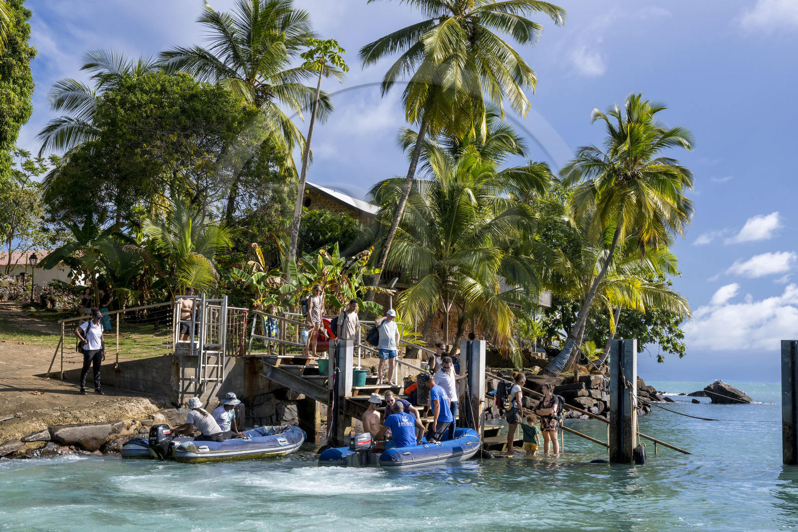 France, French Guiana, Kourou, Salvation Islands (Iles du Salut), pier of Saint Joseph Island