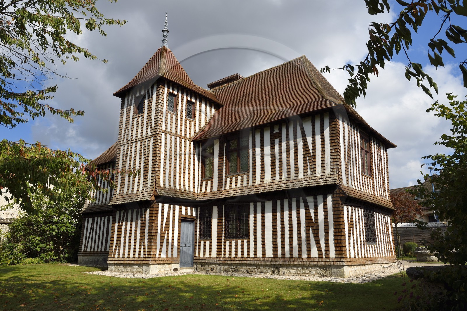 France, Seine Maritime, Petit Couronne near Rouen, Pierre Corneille museum, typical Norman manor with its half-timberings, it served as country house to the writer