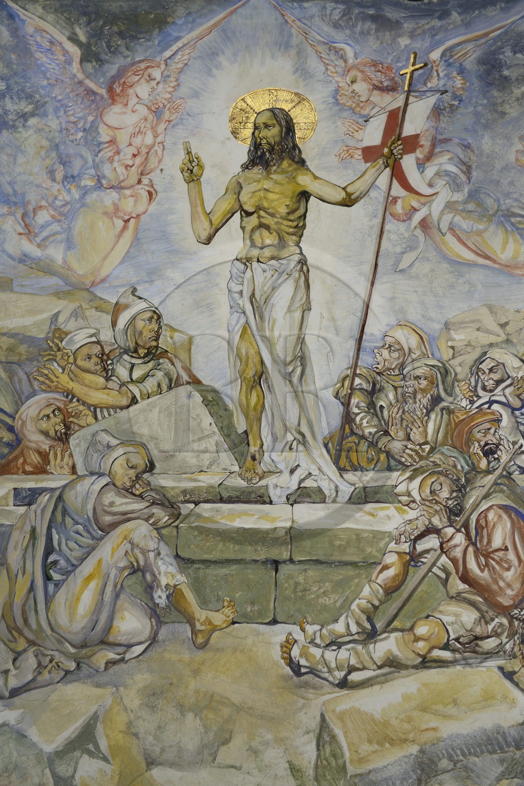 France, Marne (51), Reims, la chapelle Notre-Dame de la Paix ou chapelle Foujita, peintures de Leonard Foujita