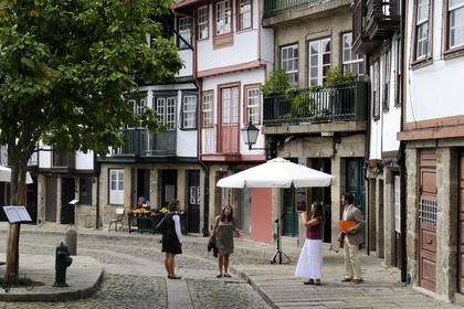 Portugal, Minho region, Guimaraes, town listed as World Heritage by UNESCO, Praca de Santiago square