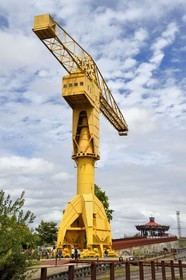 France, Loire-Atlantique, Nantes, the yellow Titan crane in the old shipyards