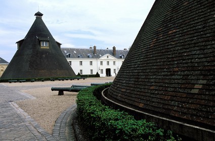 France, Saone et Loire, Le Creusot, castle of La Verrerie, two old ovens for crystal making