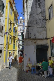 Portugal, Lisbonne, quartier de l'Alfama, rua Sao Miguel