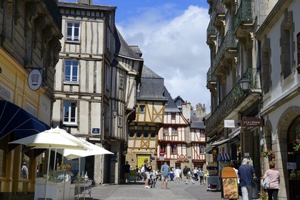 France, Morbihan (56), Golfe du Morbihan, Vannes, rue de la Monnaie dans la vieille ville