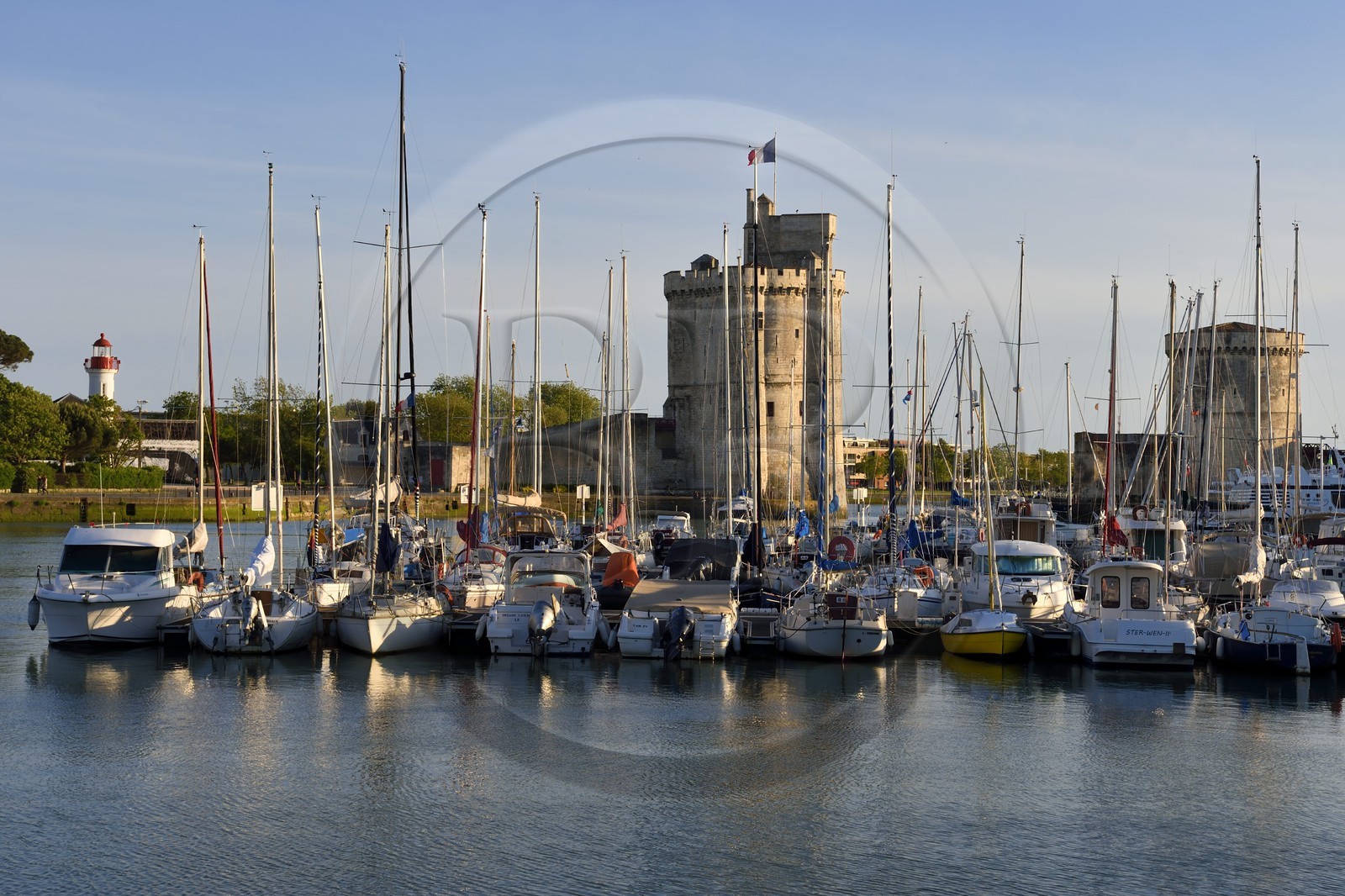 France, Charente-Maritime, La Rochelle, the Old Port, Tour Saint Nicolas and Tour de la Chaine protect the entrance to the Old Port