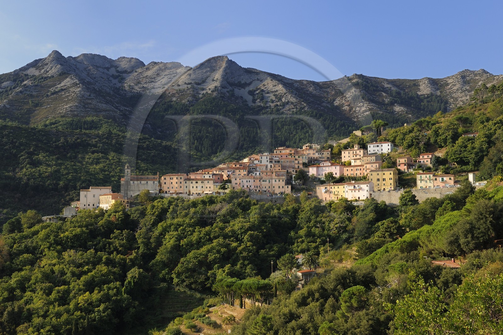 Italy, Tuscany, Elba Island, the perched village of Marciana