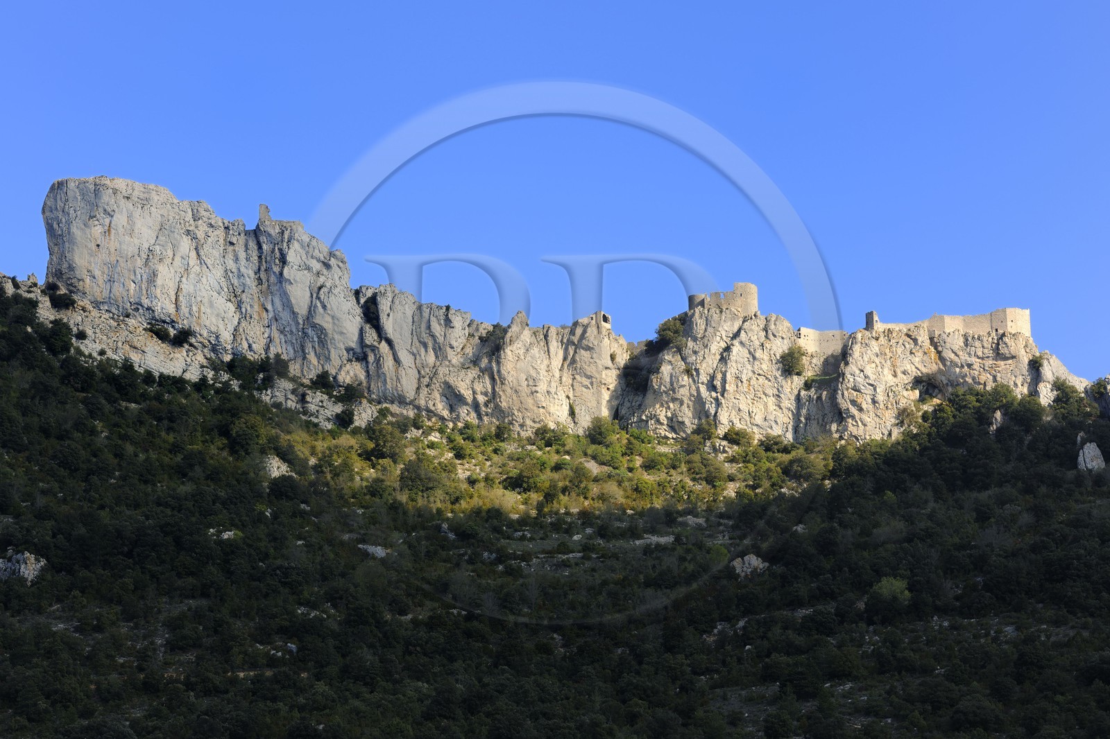France, Aude (11), Pays Cathare, le château de Peyrepertuse du XIIe siecle