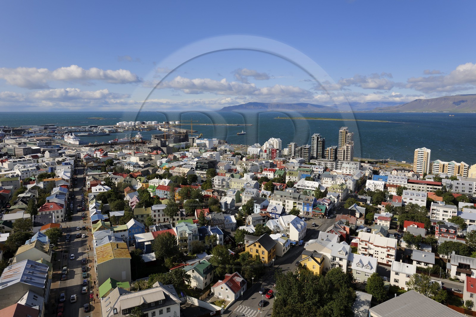 Islande, Reykjavik, la vieille ville et le port