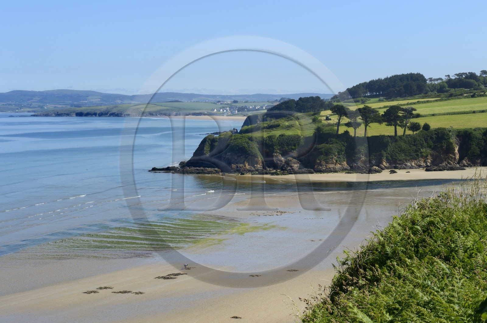 France, Finistere, Douarnenez, the Douarnenez Bay seen from Kervignac beach