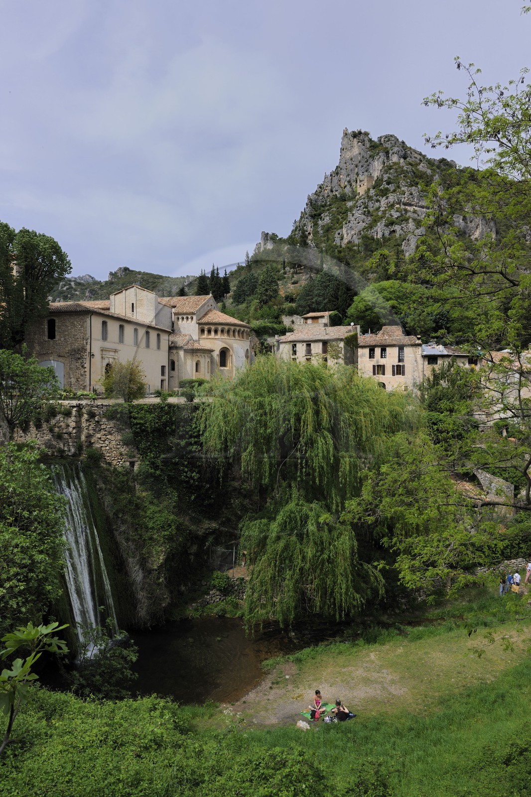 France, Herault, Medieval town of Saint-Guilhem-le-Desert, a stop on el Camino de Santiago, pilgrimage route to Compostela, labelled Les Plus Beaux Villages de France (The Most Beautiful Villages of France), abbey of Gellone from the 11th century listed as World Heritage by UNESCO