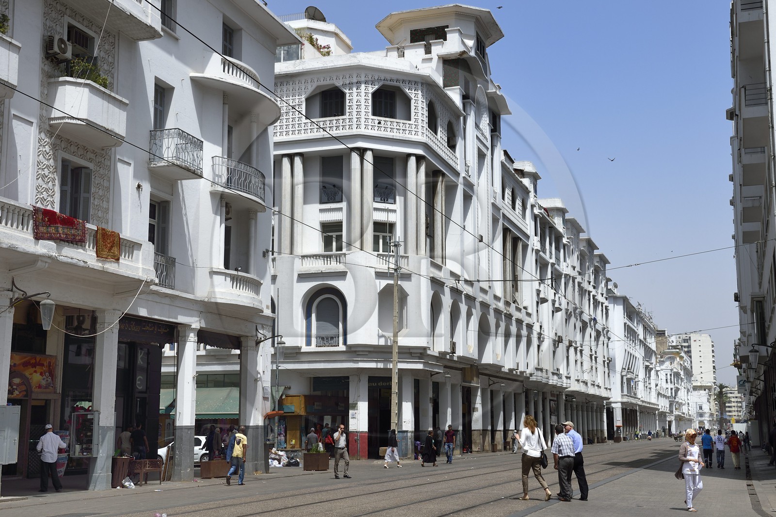 Maroc, Casablanca, immeuble El Glaoui sur le boulevard Mohammed V, architecte Marius Boyer (construit entre 1922 et 1927)