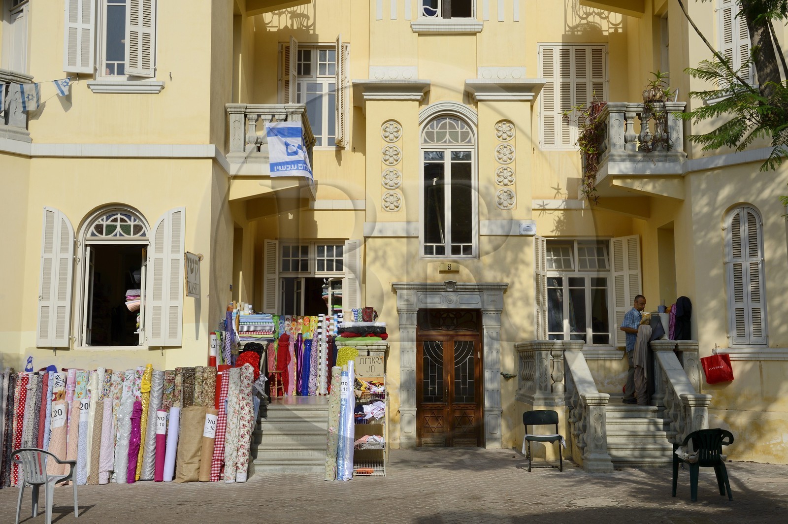 Israel, Tel Aviv, House with the Palm Tree, maison Art-Nouveau rue Nahalat Binyamin construite par l'architecte Y.Z. Tabachnik en 1922