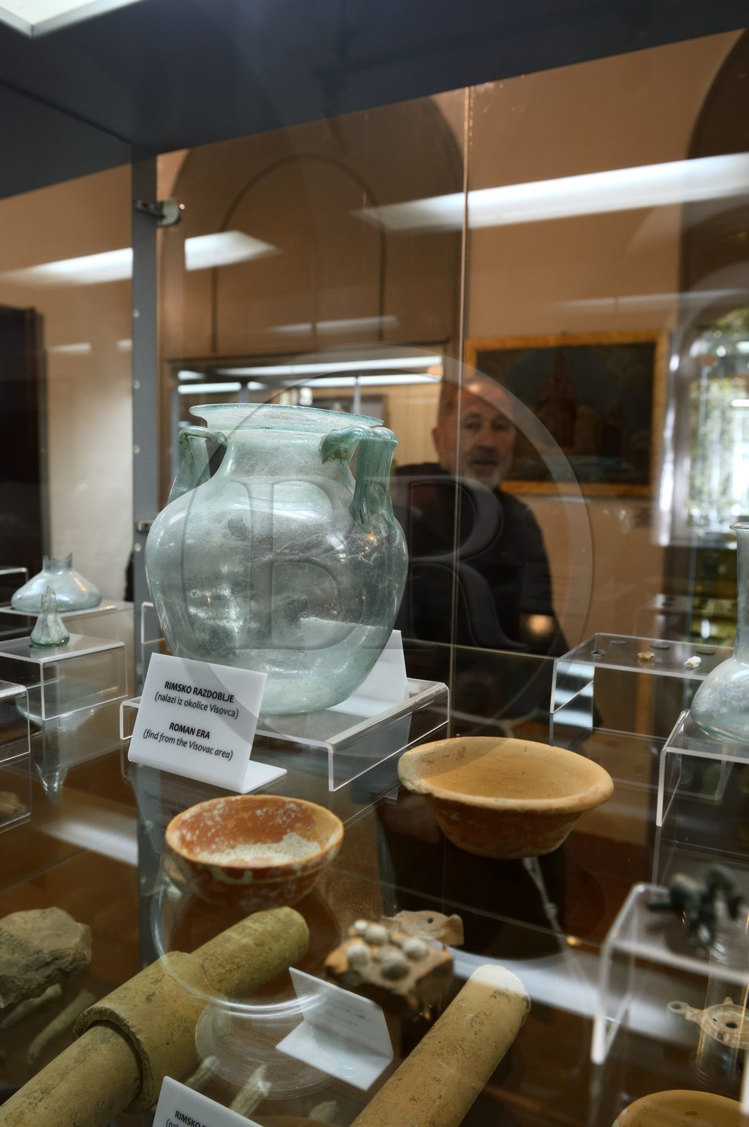 Croatia, Dalmatia, Krka National Park, the Visovac Franciscan Monastery, objects of Roman origin in the small museum