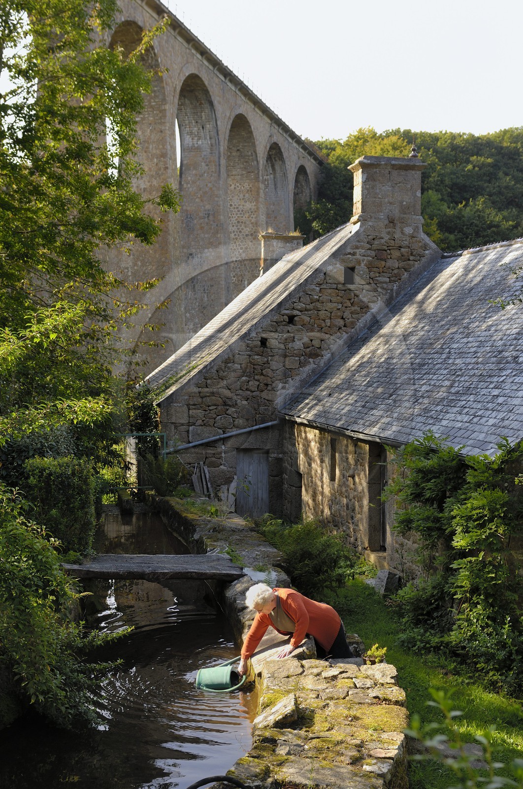 France, Manche (50), Val de Saire, vallée des Moulins, viaduc du Tuvac