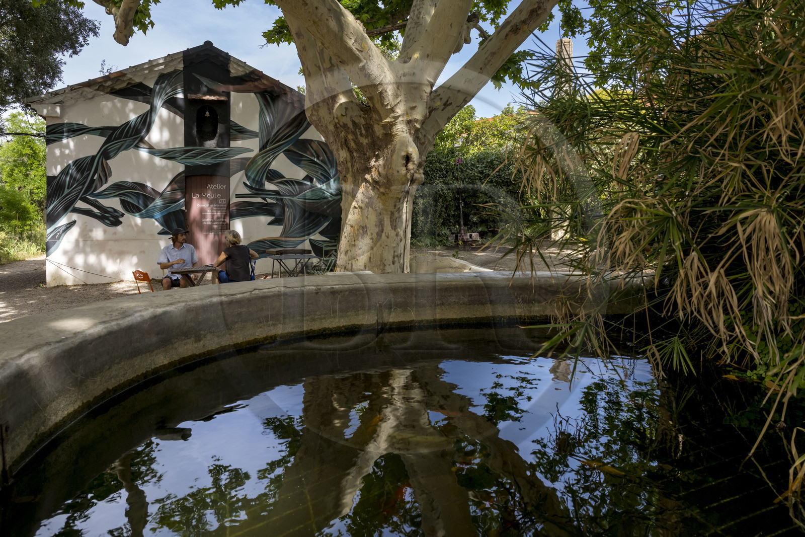 France, Bouches-du-Rhône (13), Marseille, Le Couvent, tiers-lieu, un grand jardin rue Levat mais aussi un lieu culturel hybride avec sa cité d’artistes, des expositions, des concerts ou encore des projets ouverts au voisinage