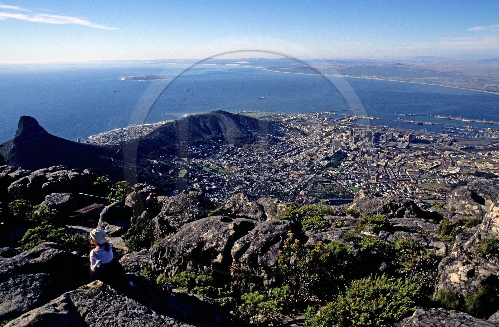 Afrique du Sud, péninsule du Cap, la ville du Cap depuis la Montagne de Table (Table Mountain)