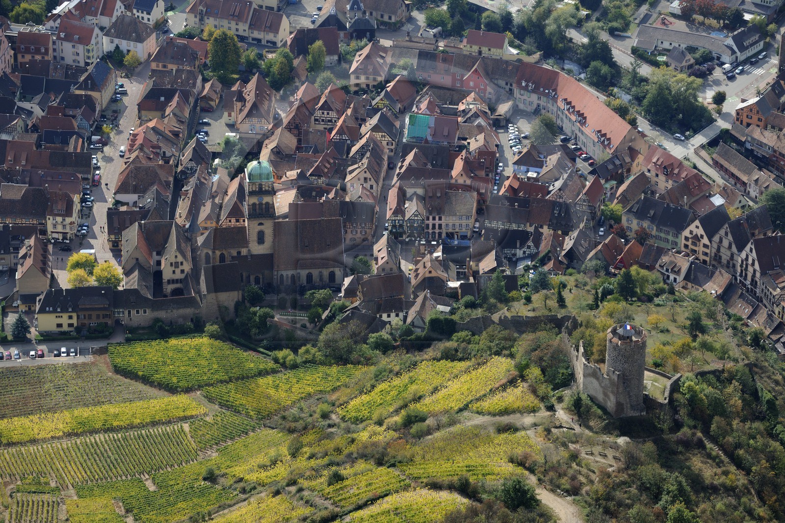 France, Haut-Rhin (68), Kaysersberg (photo aérienne)