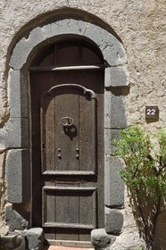 France, Var, Gulf of Saint Tropez, Gassin, labelled Les Plus Beaux Villages de France (The Most Beautiful Villages of France), door of a 15th century house (from 1422) in rue Longue