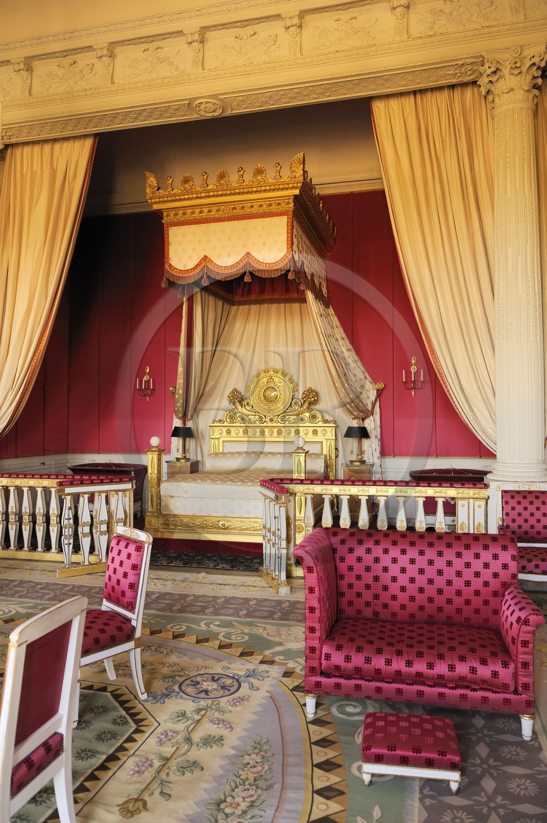 France, Yvelines (78), château de Versailles, classé Patrimoine Mondial de l'UNESCO, le Grand Trianon, chambre de l'impératrice
