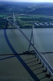 France, Calvados (14), Pont de Normandie, (vue aérienne)