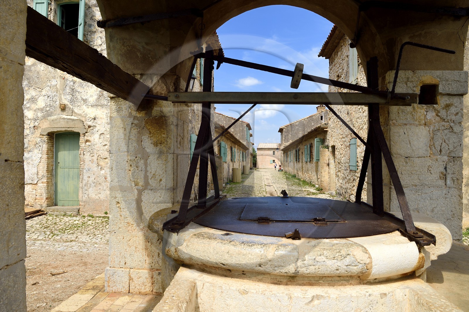 France, Alpes-Maritimes, Lerins Islands, Sainte-Marguerite island, the Fort Royal fortified by Vauban, the well and a street