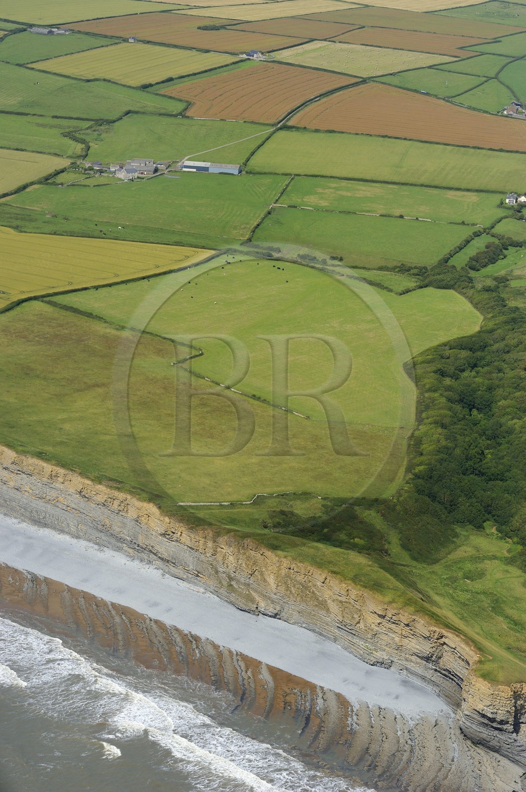 United Kingdom, England, Wales, the coast at Llantwit Major (aerial view)