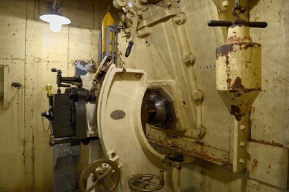France, Moselle, Veckring, Maginot Line, Hackenberg Fortress, inside artillery combat block, 135 canon