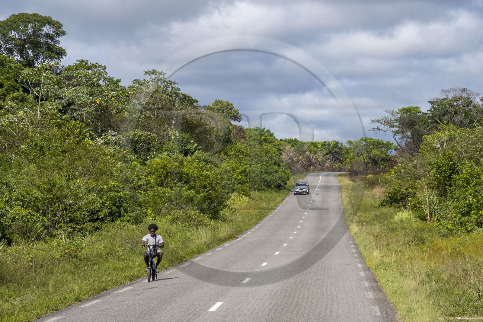 France, Guyane, Sinnamary, la route nationale 1(N1) reliant Cayenne à Saint-Laurent-du-Maroni