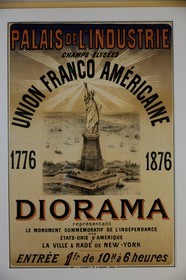 France, Haut Rhin, Colmar, Museum and birth house of Bartholdi, poster of the Statue of Liberty