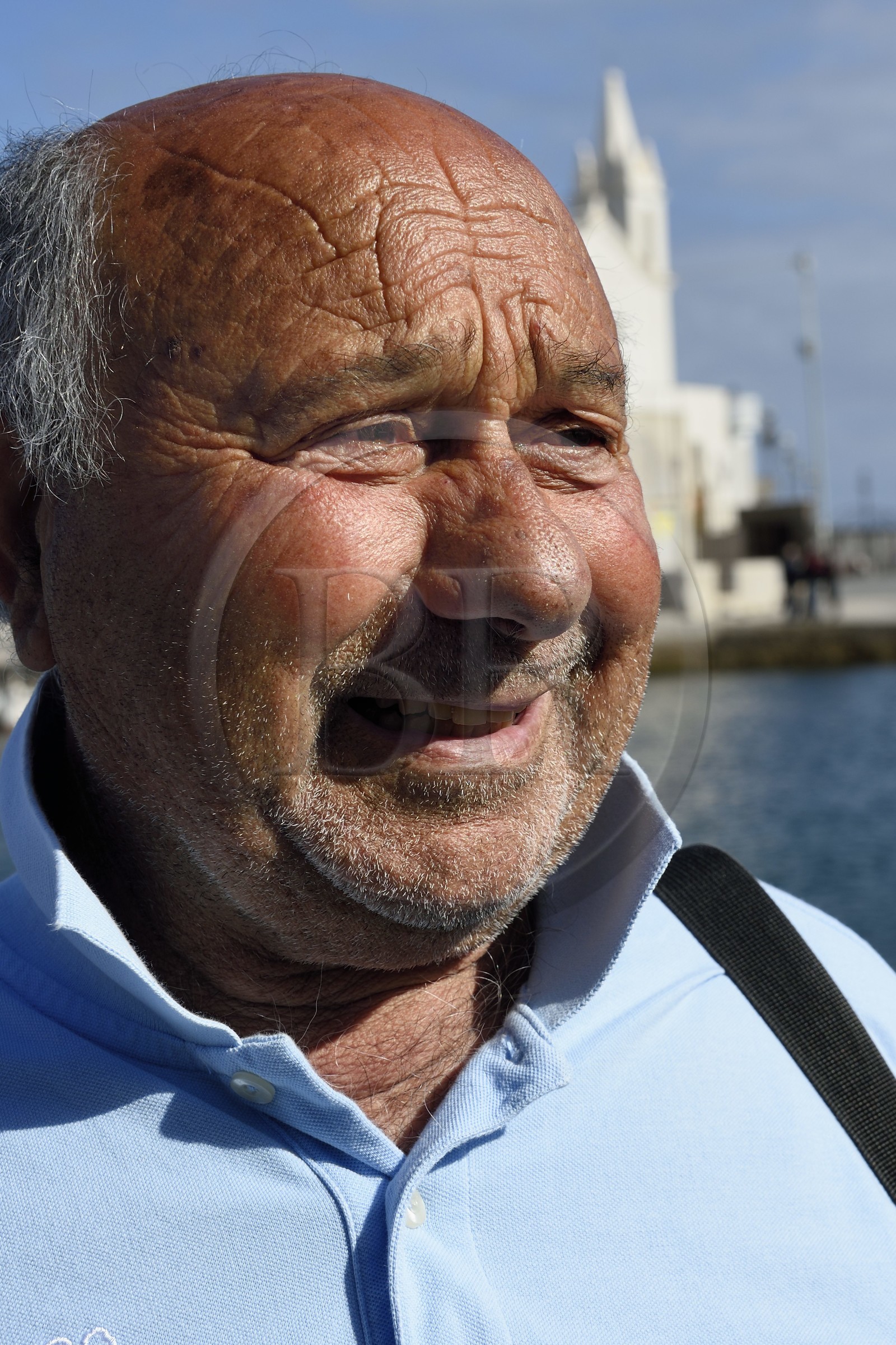 Italy, Sicily, Aeolian Islands, listed as World Heritage by UNESCO, Lipari Island, Lipari, Marina Corta fishing port, the fisherman Enzo Tomarchio says Enzo Il Negro
