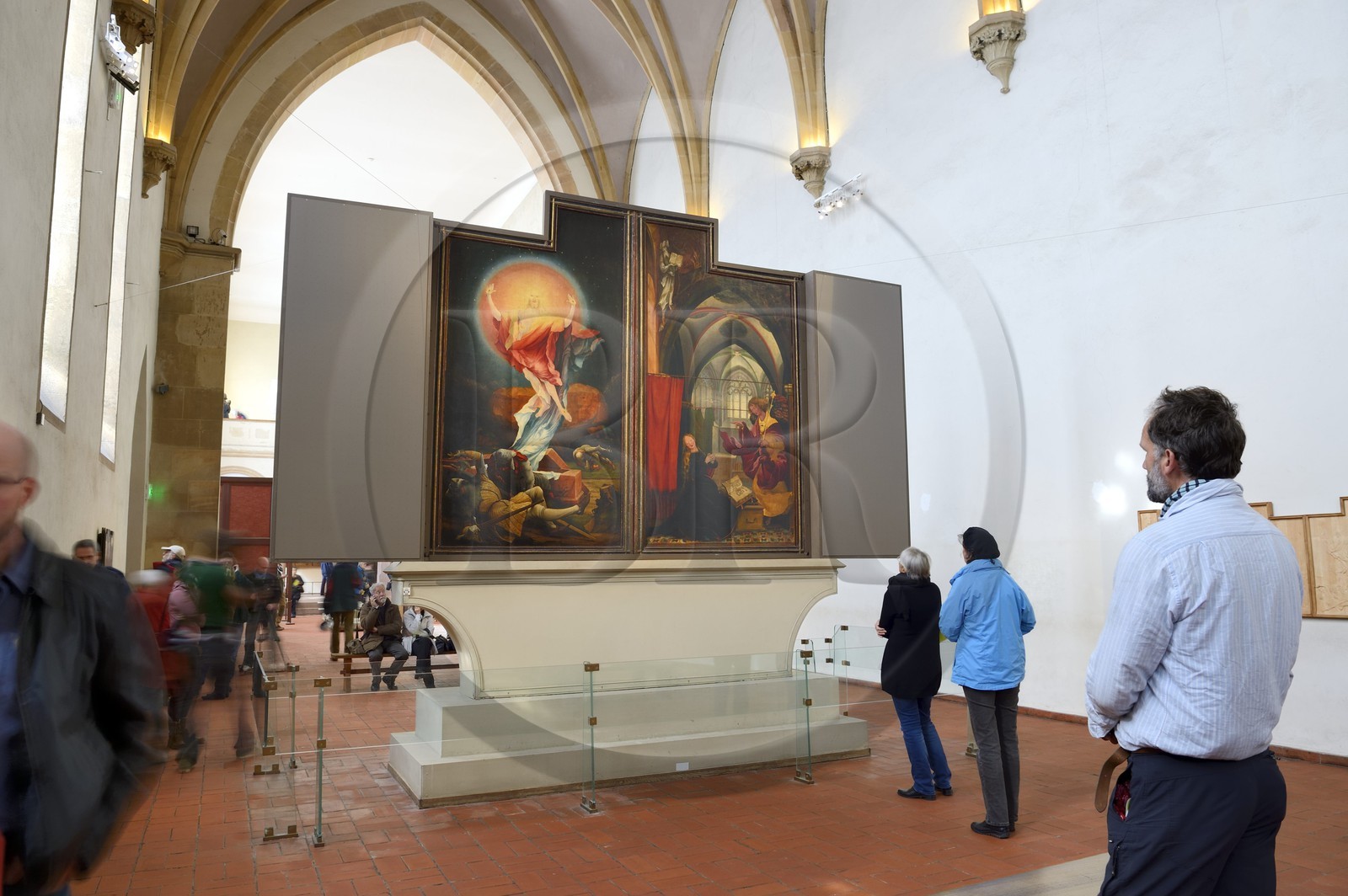 France, Haut Rhin, Colmar, Unterlinden Museum, Issenheim altarpiece credited to Grünewald, first opening representing the completion of the new law, panels of the Resurrection and of the Annunciation