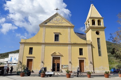 Italie, Sicile, iles Eoliennes, classées Patrimoine Mondial de l'UNESCO, ile de Stromboli, Chiesa di San Vincenzo ( église Saint Vincent)