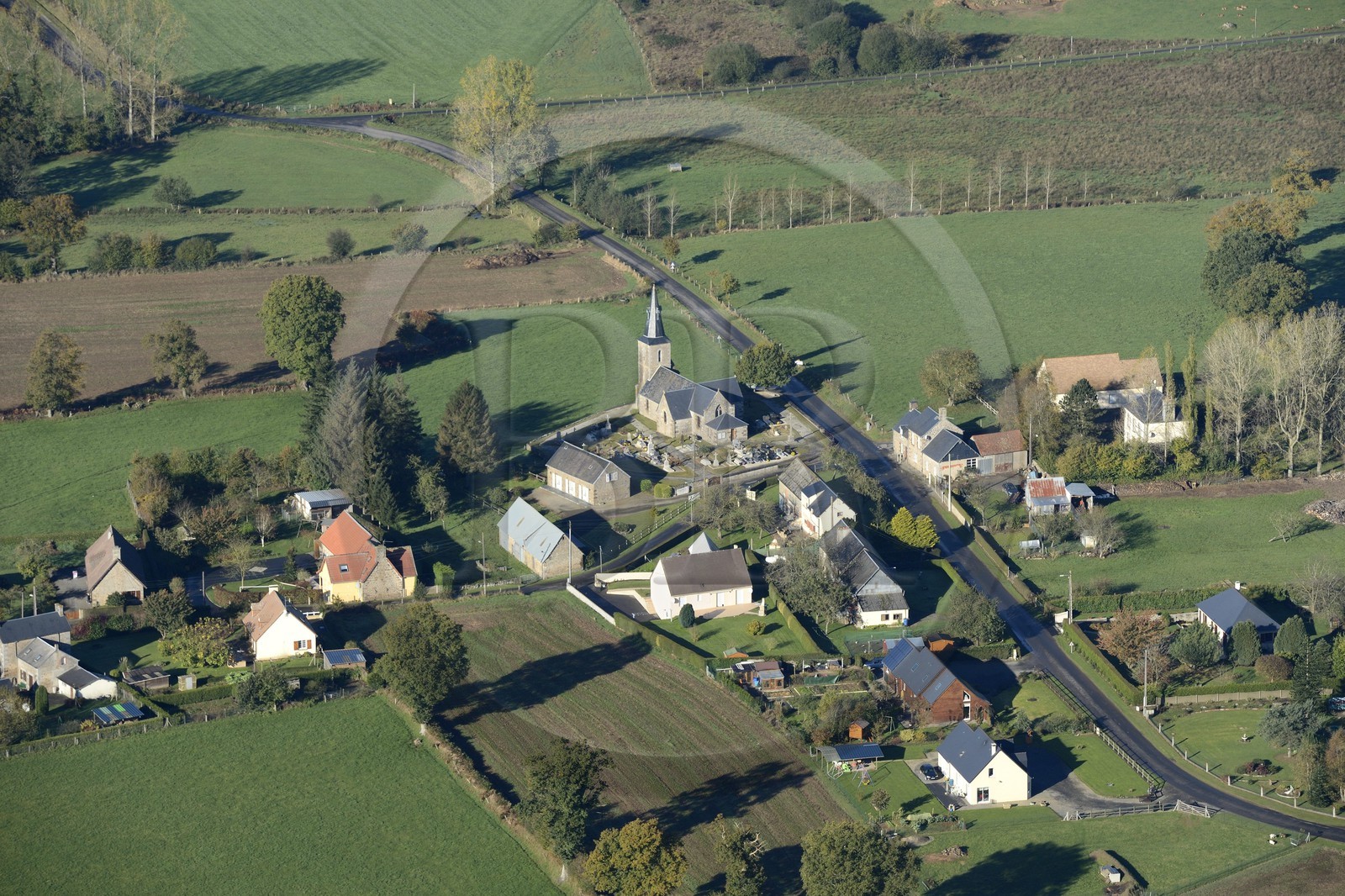 France, Calvados (14), Saint-Germain-de-Tallevende-la-Lande-Vaumont (vue aérienne)